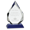 Blue 8" Diamond Crystal on Pedestal Base