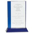6 1/2" x 9" Edge Crystal on Blue Base