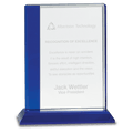 6 1/2" x 8" Edge Crystal on Blue Base