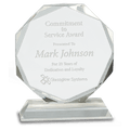 6" Clear Crystal Octagon on Clear Pedestal Base
