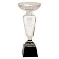 12" Clear Crystal Cup with Black Pedestal Base