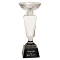 11" Clear Crystal Cup with Black Pedestal Base