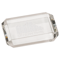 4" x 2 3/4" Crystal Rectangle Paperweight with Clipped Corners