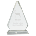 10 3/4" Clear Crystal Triangle on Clear Pedestal Base