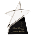 Clear Crystal Outline Star on Black 9 1/2" Base