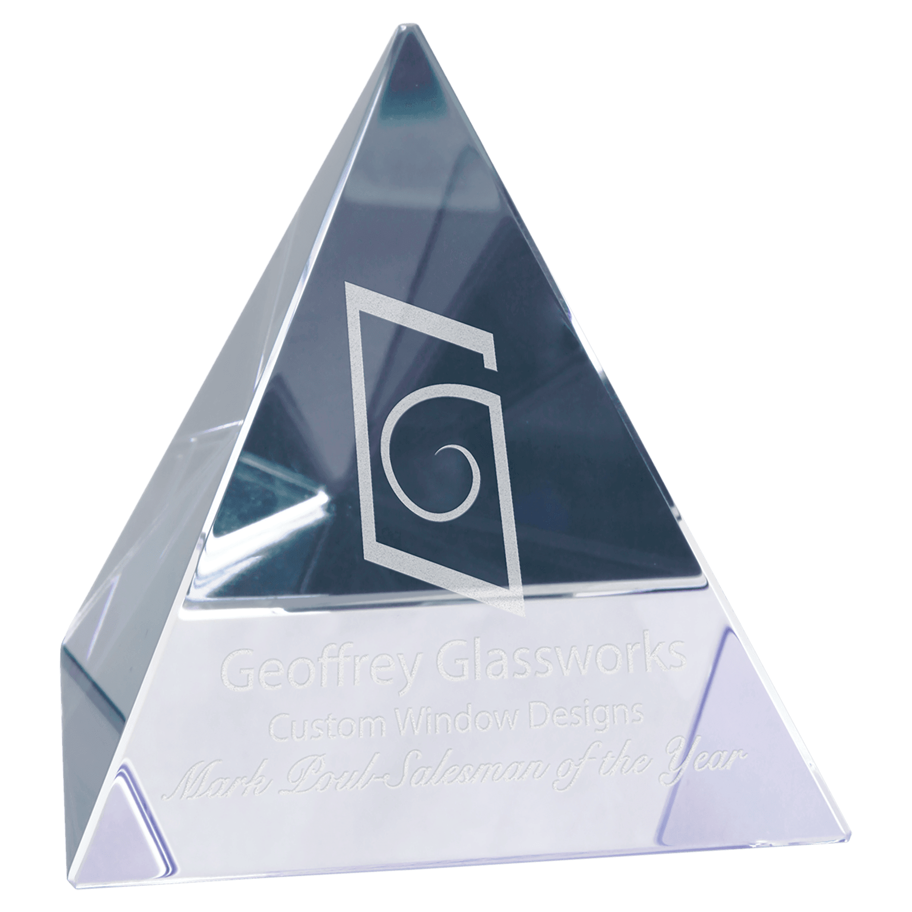 3 1/8" x 3 1/8" x 3 1/8" Crystal Pyramid