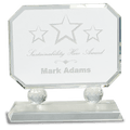 7" Rectangle Crystal on Clear Pedestal Base