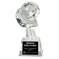 8" Clear Crystal Globe in Hand