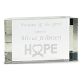 7" x 4 1/4" Clear Crystal Facet Block