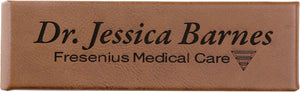 Dark Brown 6 1/2" x 2" Laserable Leatherette Double Pen Case