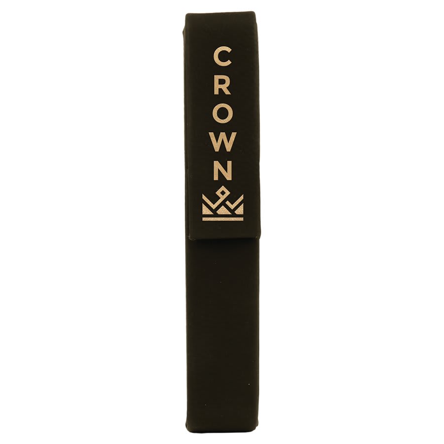Black/Gold 6 1/2" x 1" Laserable Leatherette Single Pen Case