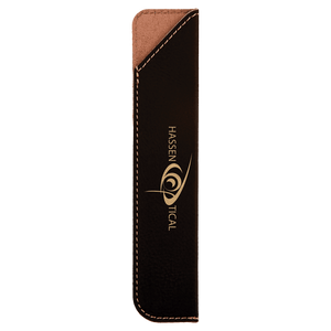 Black/Gold 6 1/4" Laserable Leatherette Pen Sleeve