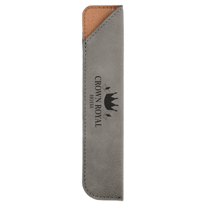 Gray 6 1/4" Laserable Leatherette Pen Sleeve