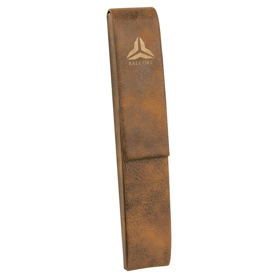 6 1/2" x 1" Rustic/ Laserable Leatherette Single Pen Case