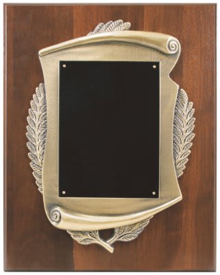 12" x 15" Genuine Plaque w/ Scroll Frame & Plate