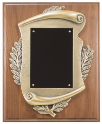 8" x 10" Genuine Plaque w/ Scroll Frame & plate