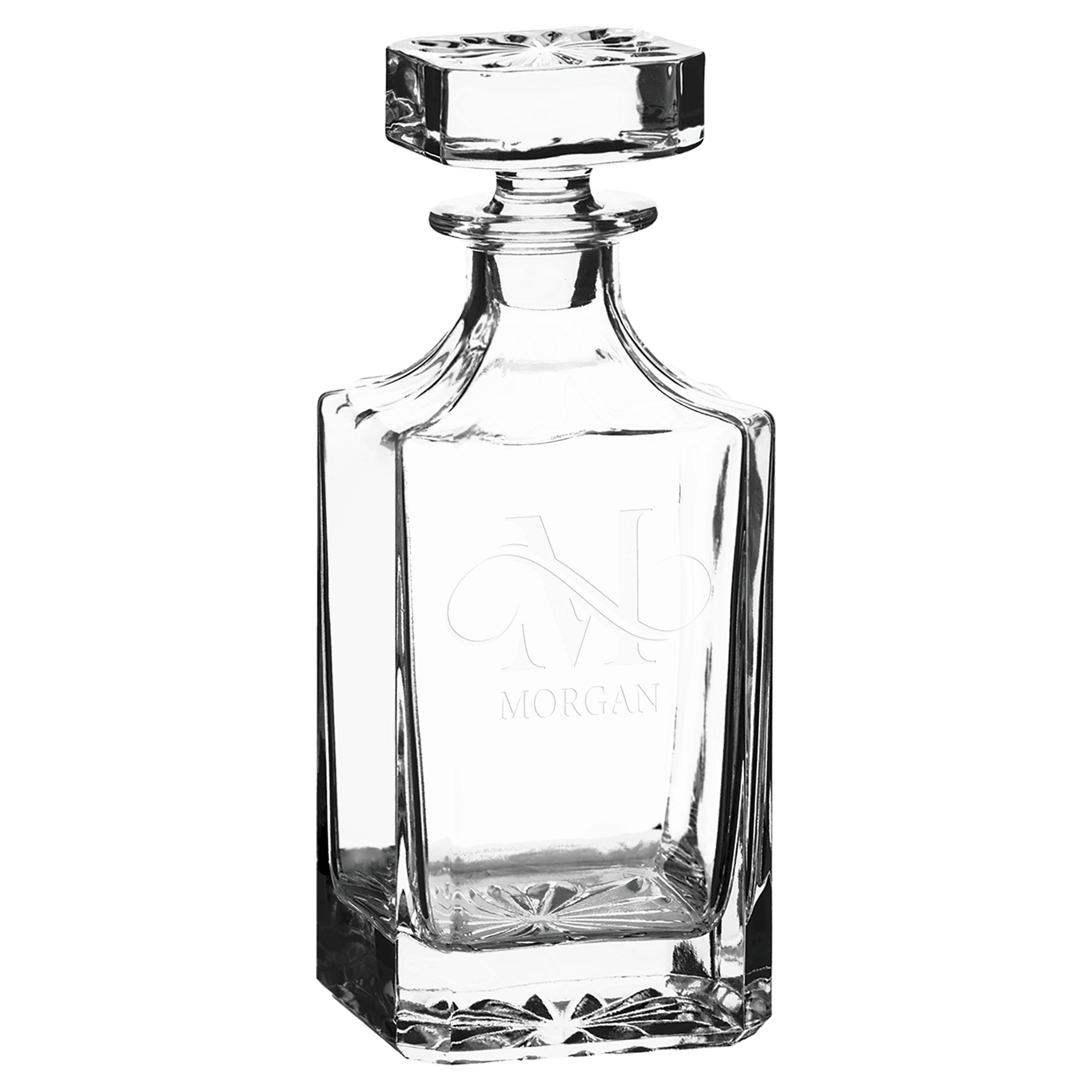 Polar Camel 750mL Square Glass Decanter in Black Gift Box with Printed Paper Sleeve