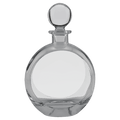 750mL Flat Round Glass Decanter with Black Gift Box and Printed Paper Sleve