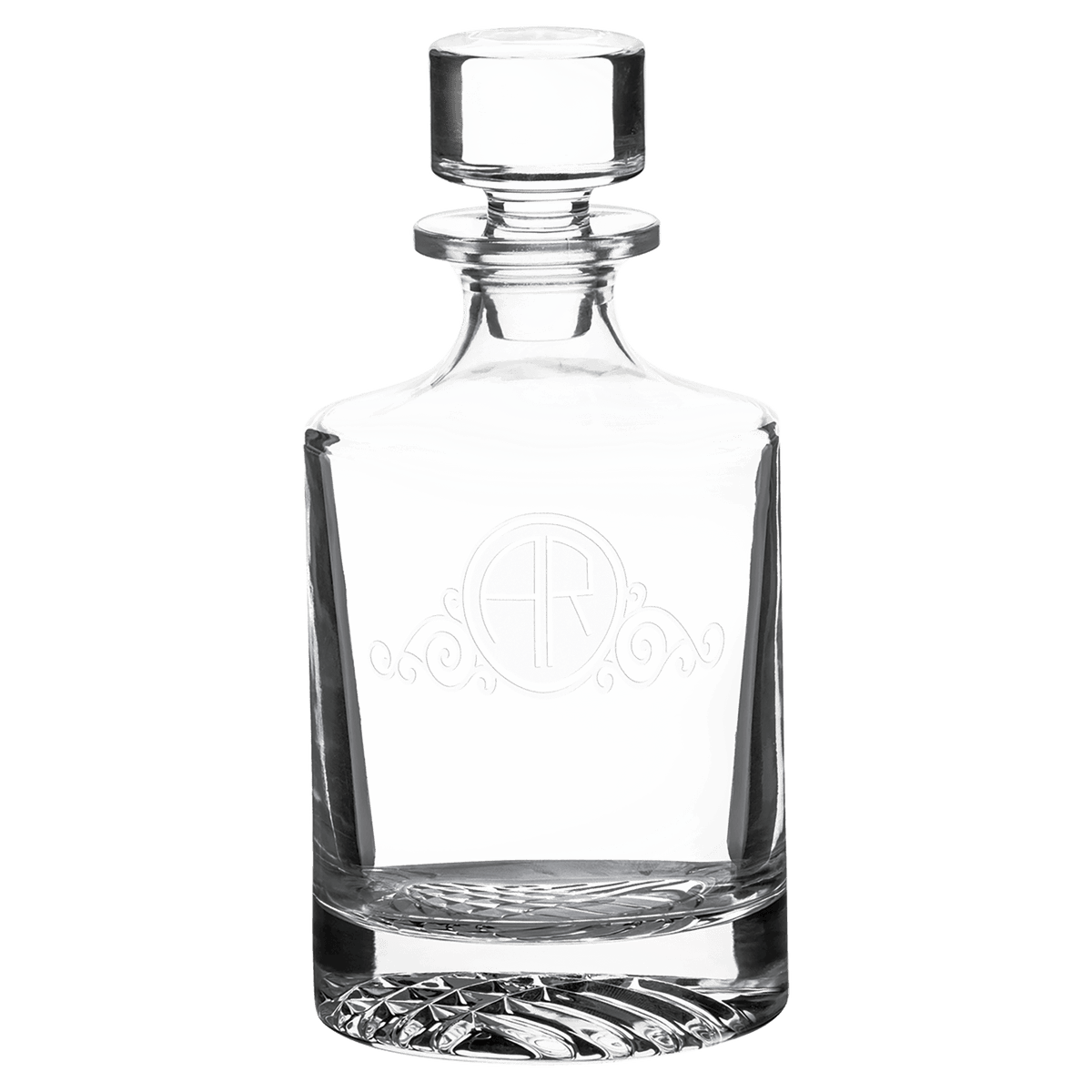 Polar Camel 850mL Round Glass Decanter in Black Gift Box with Printed Paper Sleeve
