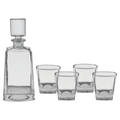 750ML 12" Tequila Decanter Set with Four 8 oz. Glasses in a Black Gift Box with Printed Paper Sleeve