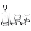 810ml Rectangle Glass Decanter Set with Four DG351 8 oz. Glasses and Printed Gift Box