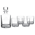 850ml Round Glass Decanter Set with Four DG401 9 oz. Glasses and Printed Gift Box