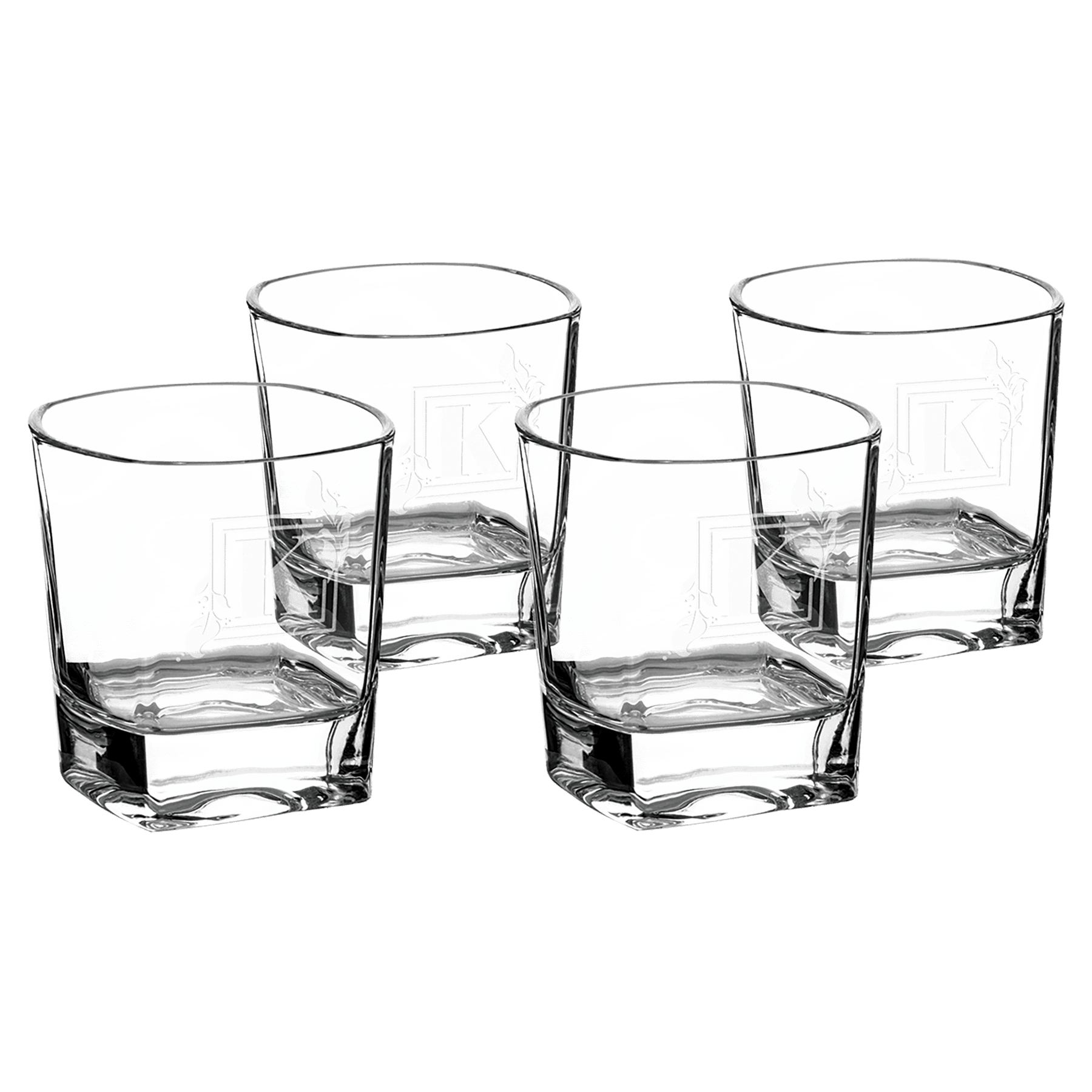 8 oz. Rectangle Rocks Glasses in a Gift Box (Same Glass as the DCG351 Decanter Set) Sold in Sets of 4, 6 Sets Per Case (Gift Box has a White Sleeve)