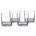 Four Polar Camel 9 oz. Round Rocks Glasses in Black Gift Box with Printed Paper Sleeve
