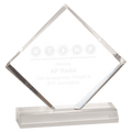 Clear 3 1/2" x 3 1/2" Diamond Jewel Beveled Acrylic Blank
