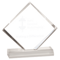 Clear 4 1/2" x 4 1/2" Diamond Jewel Beveled Acrylic Blank