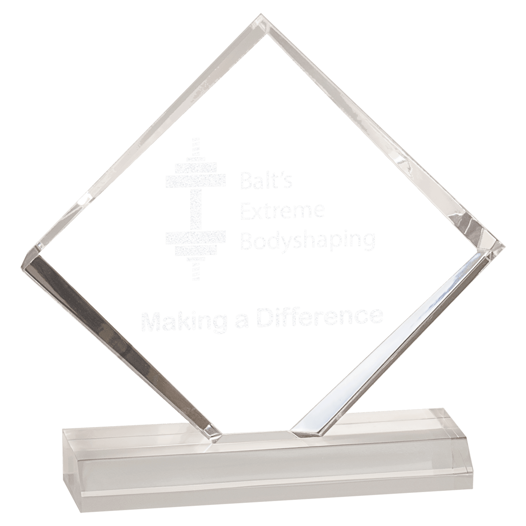 Clear 4 1/2" x 4 1/2" Diamond Jewel Beveled Acrylic Blank