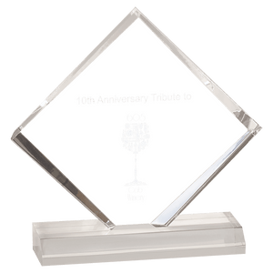 Clear 5" x 5" Diamond Jewel Beveled Acrylic Blank