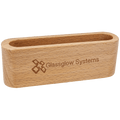 4 1/2" Beech Wood Business Card Holder
