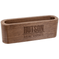 4 1/2" Walnut Wood Business Card Holder