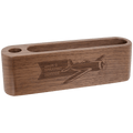 5 1/4" Walnut Business Card and Pen Holder