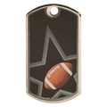 2" Black/Silver Football Laserable Star Dog Tag