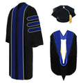 Doctoral Gown with Tam and Hood for Ceremony