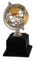 8 3/4" Globe with Black Piano Finish Base