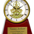 Gold 7 1/4" Executive & Rosewood Piano Finish Clock