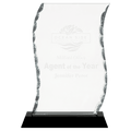 7 1/2" Scroll Facet Glass on Black Base