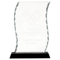 8 1/4" Scroll Facet Glass on Black Base