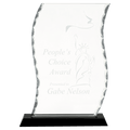 9 1/2" Scroll Facet Glass on Black Base