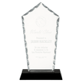 7 3/4" Diamond Facet Glass on Black Base