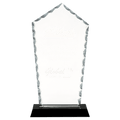 9 3/4" Diamond Facet Glass on Black Base