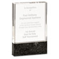 4" x 6" Clear Fusion Crystal Award with Genuine Black Marble