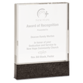 6" x 8" Clear Fusion Crystal Award with Genuine Black Marble