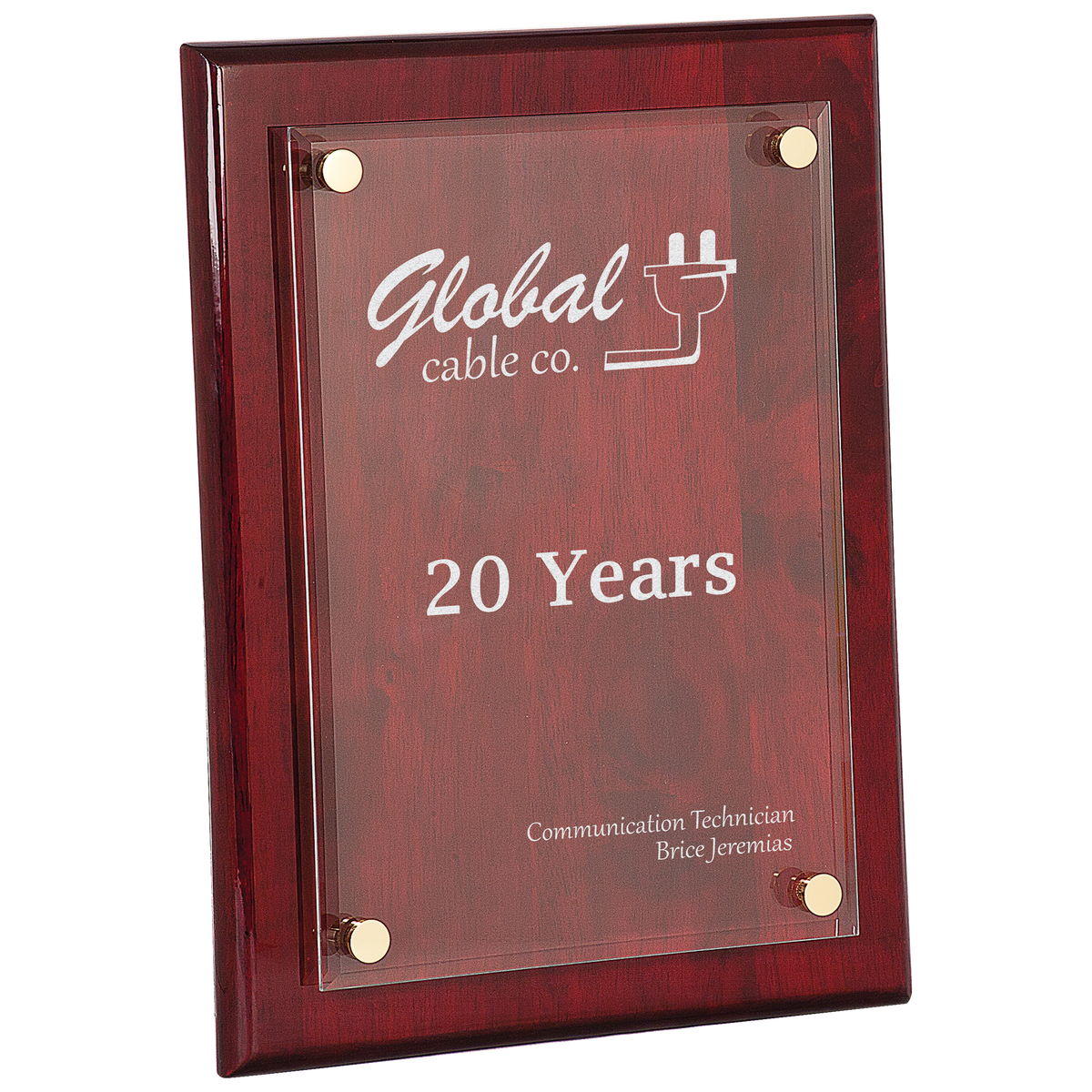9" x 12" Piano Finish Floating Acrylic Plaque
