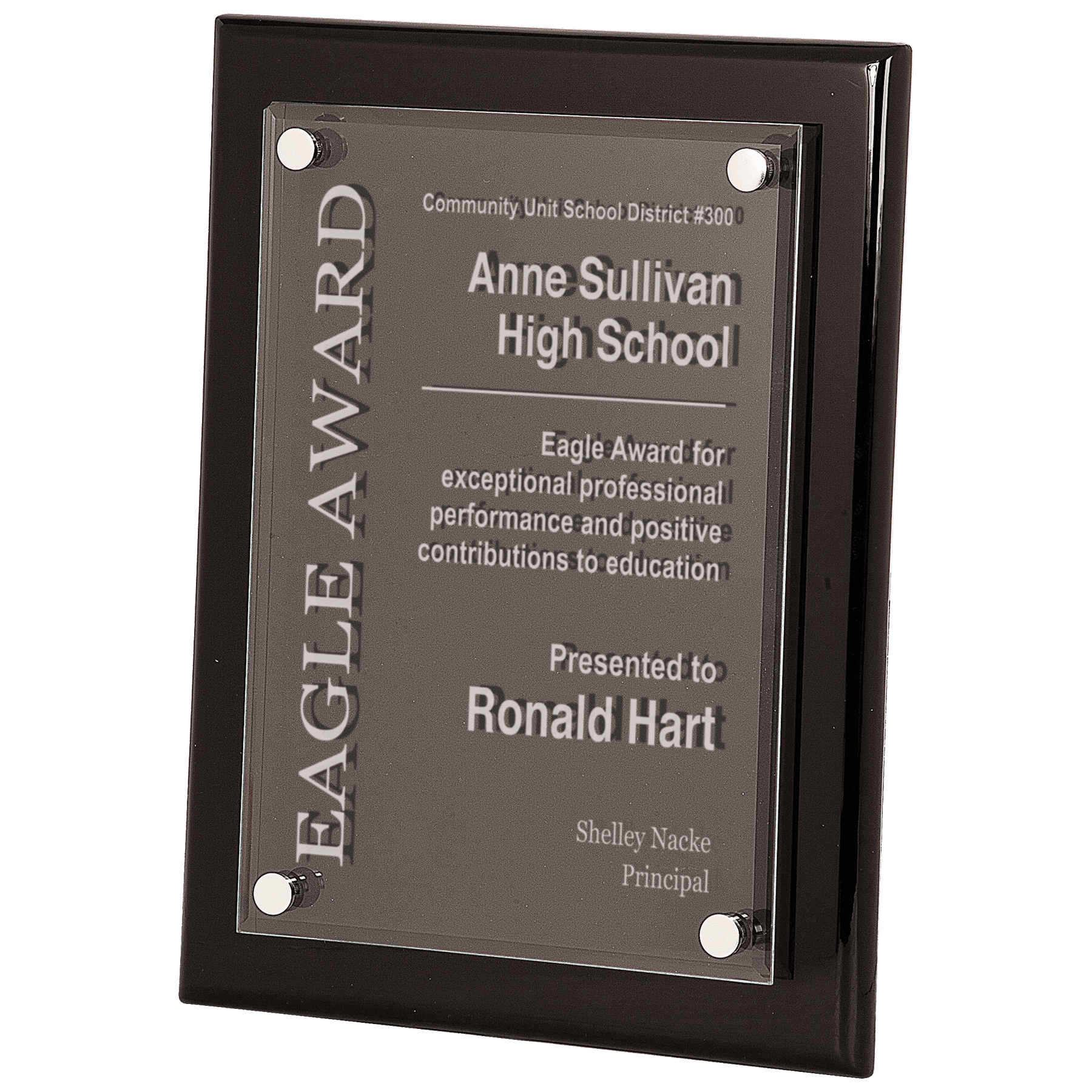 10 1/2" x 13" Piano Finish Floating Acrylic Plaque