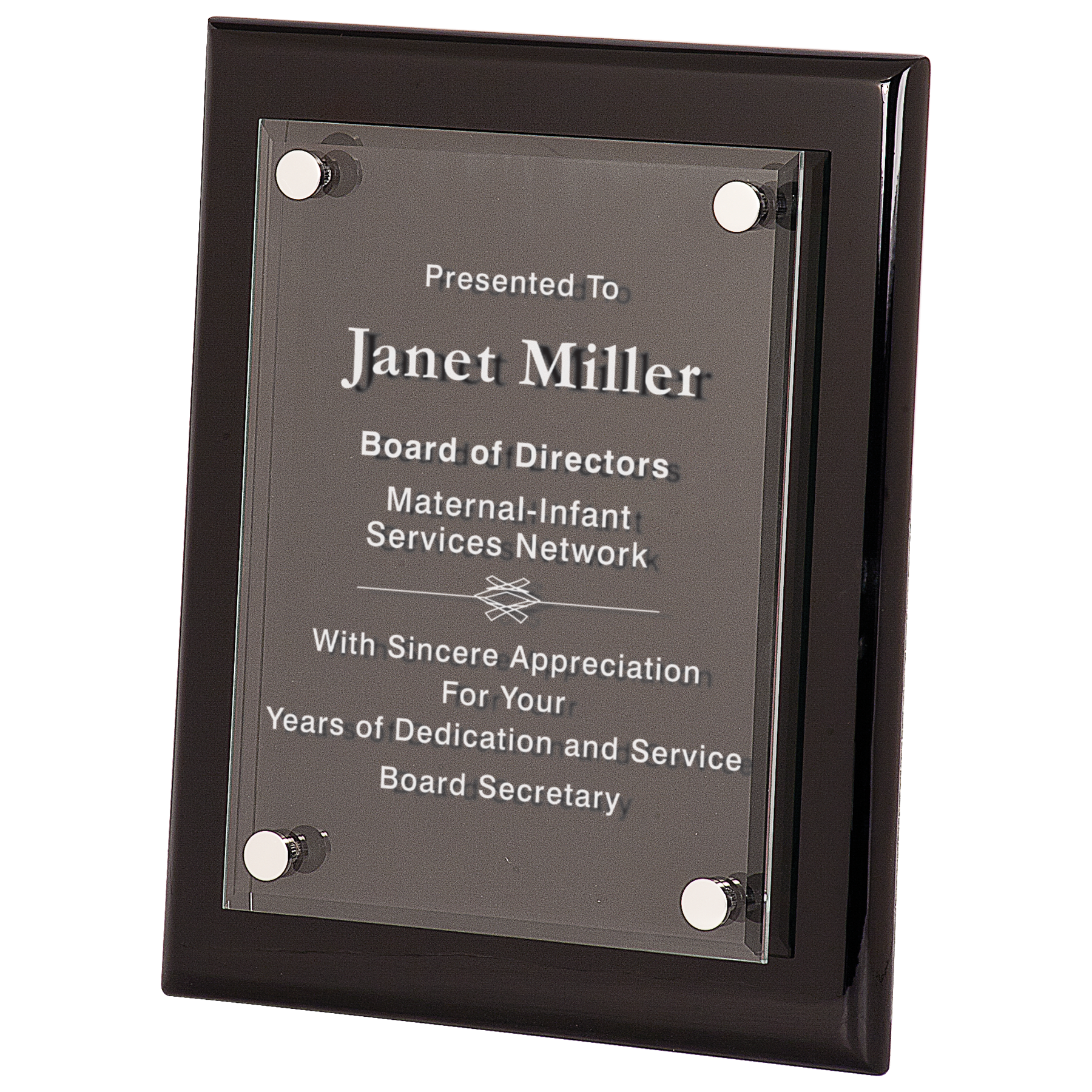 8" x 10" Piano Finish Floating Acrylic Plaque