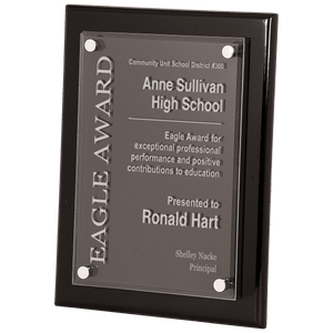 9" x 12" Piano Finish Floating Acrylic Plaque
